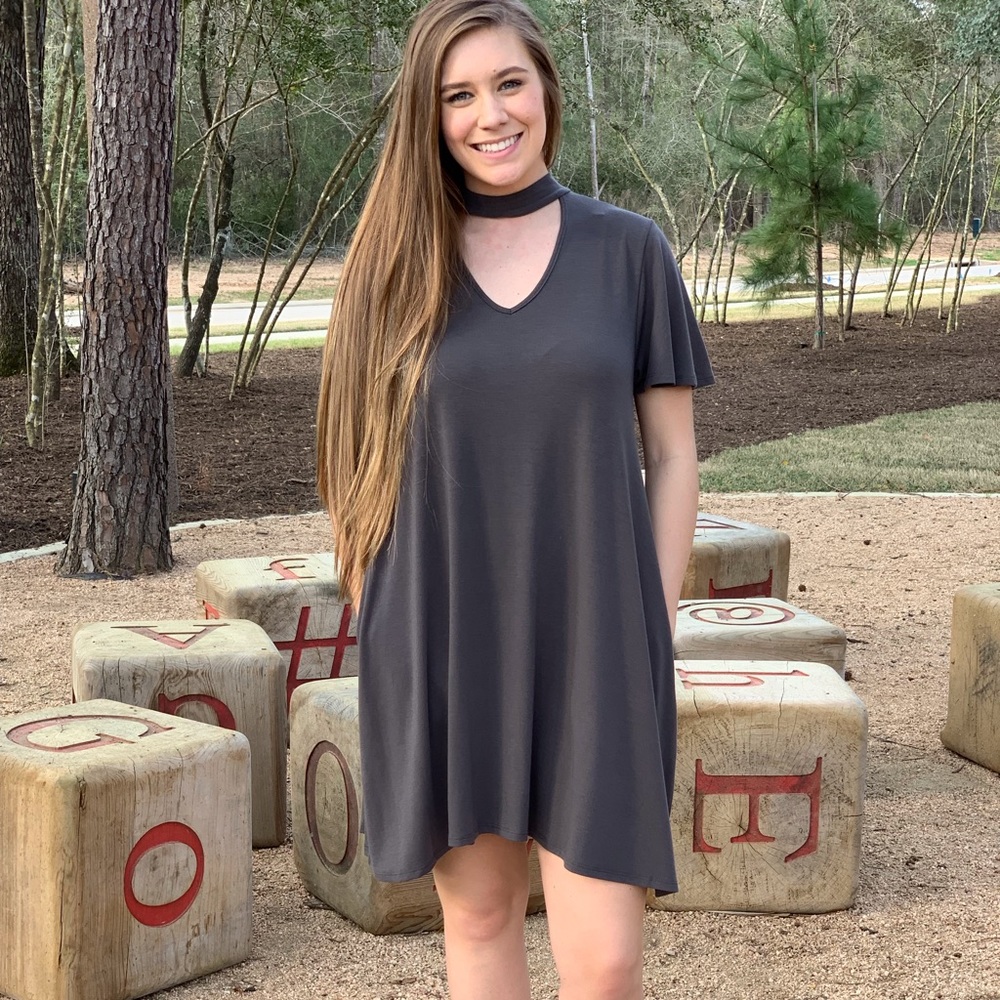 Choker neck dress